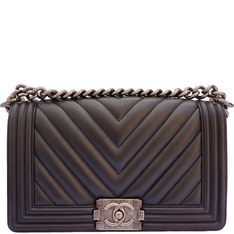 grey chevron boy chanel|Chanel boyfriend bag small.